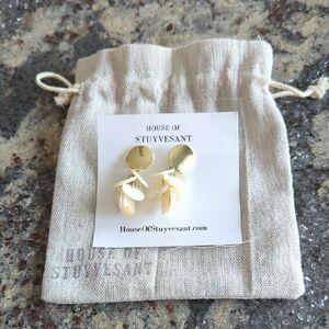 Gold and Cream Earrings